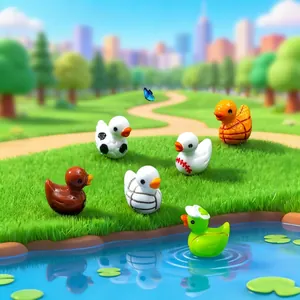 Figuras de Pato de Resina Deportivas en Miniatura Fútbol Baloncesto Tenis Rugby Patrón Pato Micro Paisaje Jardín DIY Decoración Adorno