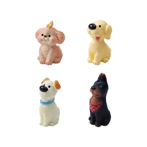 Set di 4 graziose figurine di cuccioli per micro-paesaggi e decorazioni fai-da-te
