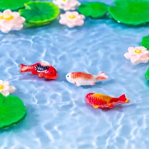 Miniature colorful koi fish figurines for micro landscape and aquarium pond DIY decor