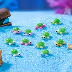 Mini Resin Sea Turtle Figurine Cute Cartoon Tiny Animal Ornament For Micro Landscape Aquarium Fish Tank DIY Craft Accessories