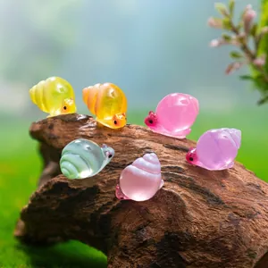 Ensemble de figurines de mini escargots colorés en résine pour décoration de micro paysages