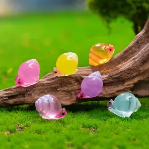 Figurines d'escargots miniatures en résine colorée pour micro-paysage et décor DIY