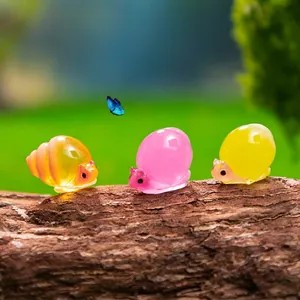Figurines de minis escargots colorés en résine pour décoration micro-paysage DIY