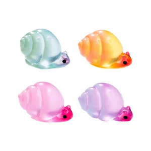 Figurines d'escargots miniatures en résine colorée pour décoration de micro paysage