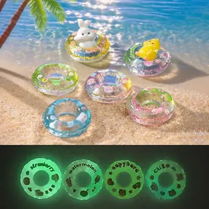 Mini Leuchtende Schwimmring Miniatur Harz Ornamente Für Sommer Strand Szene DIY Mikrolandschaft Ökoflasche Dekoration