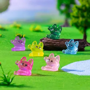Cute luminous mini cat figurines for micro landscape DIY crafts and garden decoration