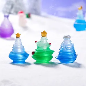 Lot de 3 mini sapins de Noël lumineux pour décoration de scène de neige DIY