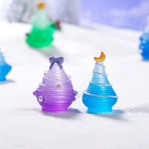 Mini figurines de sapin de Noël lumineux pour décor de micro-paysage de neige DIY