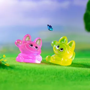 Luminous mini cat figurines for DIY micro-landscape decoration and cute ornaments.