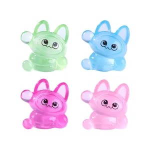 Miniature luminous resin cat figurines in four colors for DIY micro landscape decor
