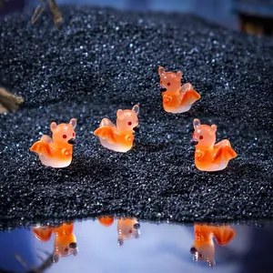 Set of four cute orange luminous Halloween bat-duck figurines for micro landscape DIY decor