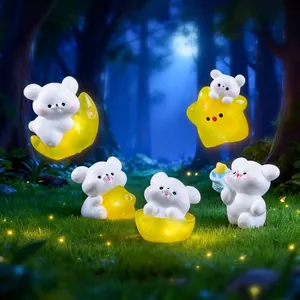 Adorables figurines de chiots avec étoiles et lune pour micro-paysages DIY