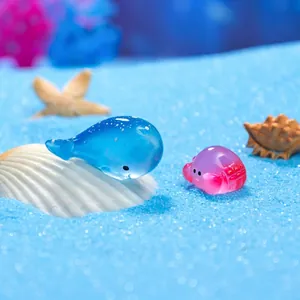 Lichtgevende walvis- en octopus-minifiguren voor DIY-aquarium en micro-landschap