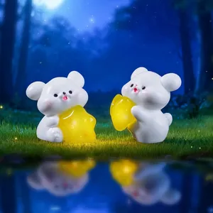 Figurines de chiots en résine avec étoiles jaunes pour décoration de micro paysage