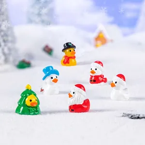 Miniatur-Weihnachts-Entenfiguren für Winterlandschaften und DIY-Gartendekorationen