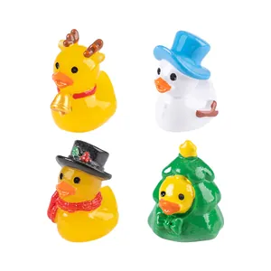 Niedliche Weihnachts-Mini-Entenfiguren-Set für DIY-Feiertagslandschaftsdeko