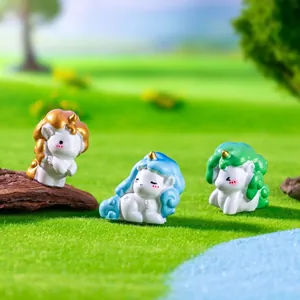 Cute mini rainbow unicorn figurines for DIY micro landscape and garden ornament decoration
