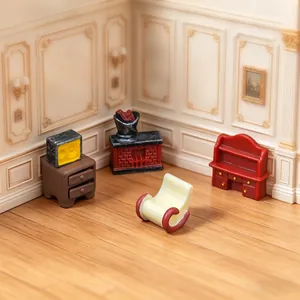 Set of miniature dollhouse furniture for DIY crafts and micro landscape decoration