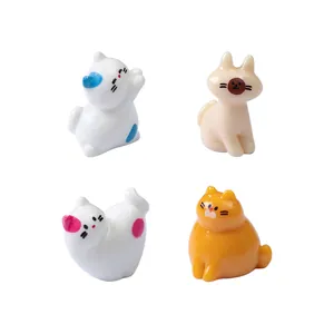 Set of 4 cute miniature cat figurines for DIY dollhouse and micro landscape decor