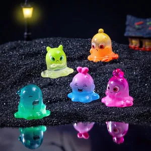 Colorful translucent rainbow monster mini figurines for DIY micro-landscape decor.