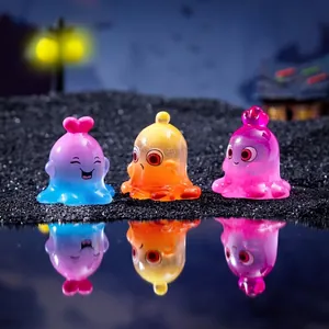 Cute colorful mini ghost figurines for DIY desktop micro-landscape decor 3-pack