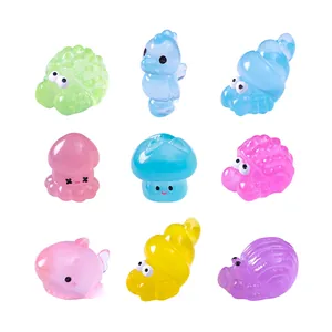 Glow-in-the-dark colorful marine animal figurines for DIY aquarium micro-landscapes