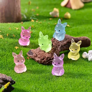 Colorful translucent mini kangaroo figurines for micro landscape and DIY garden decor