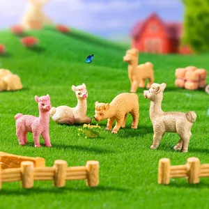 Cute miniature alpaca figurines for DIY fairy garden and terrarium landscape decor