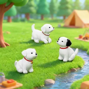 Simpatiche statuette di cuccioli di cartone per decorazioni fai-da-te micro-paesaggi