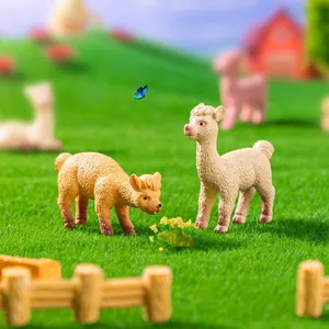 Cute miniature alpaca figurines for fairy garden and micro landscape DIY decoration