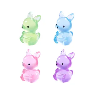 Luminous miniature kangaroo figurines set for DIY micro landscape garden decoration