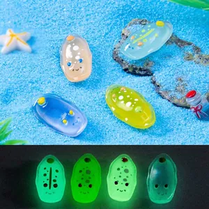 Lichtgevende Zee Konijn Hars Ornamenten Mini Zeeslak Beeldjes Voor Aquarium Landschapsarchitectuur DIY Micro Landschap Decor