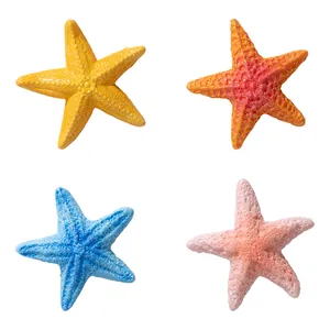 Realistische kleurrijke hars zeester miniaturen set voor aquarium en micro landschap.