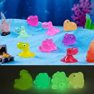 Luminous Resin Marine Animal Figurines Octopus Turtle Squid Glow In The Dark Miniature For Aquarium DIY Micro Landscape Decor