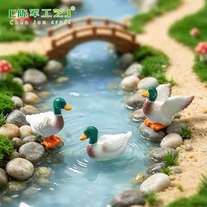 Figurine de Canard Colvert Miniature pour Micro Paysage Jardinage Accessoires DIY Statue d'Animal en Résine pour Décoration de Terrarium Maison