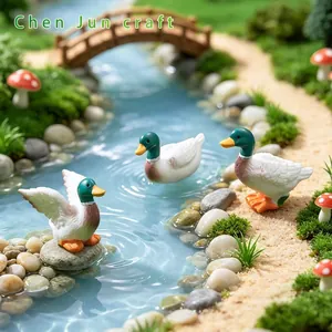 Figurines de canards colverts miniatures pour la décoration de micro-paysage DIY de jardin.