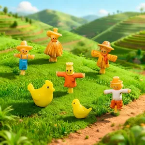 Schattige miniatuur vogelverschrikker figuren voor ruraal microlandschap DIY decor