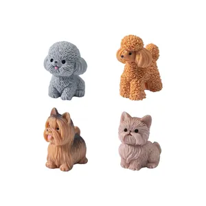 Set di quattro graziose statuette di cuccioli in miniatura per decorazioni fai-da-te