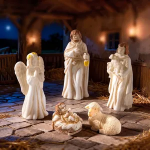 Handcrafted resin Nativity scene figurines for micro landscape and dollhouse decoration