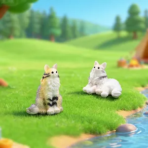 Realistische miniatuur Maine Coon kattenbeeldjes voor DIY micro-landschap en tuin decor