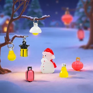 Luminous Miniature Chinese Lantern Ornament Resin Glow In The Dark Micro Landscape Decoration For Dollhouse DIY Desktop Car Decor