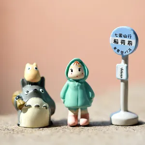 Miniatur Totoro und Mädchen Set für DIY Mikrolandschaft Dekoration im Gartenbereich