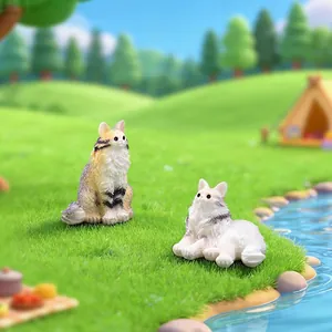 Gedetailleerde realistische Maine Coon kat miniaturen voor DIY micro landschap tuin