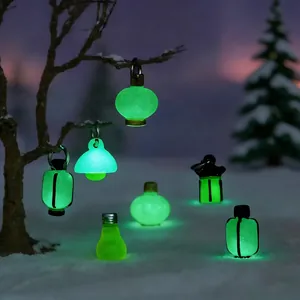 Miniature glowing lanterns for DIY landscape decor, dollhouse accessories, and car ornaments