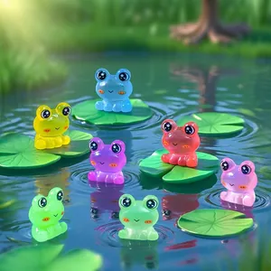 Luminous colorful mini frog figurines for cute DIY garden landscaping and home decor