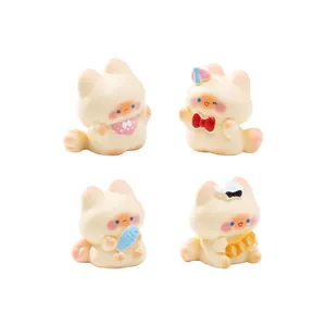 Set mit 4 süßen Siamkatzen-Minifiguren für DIY-Landschaften und Schreibtischdeko