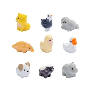 Set of 9 cute miniature animal figurines for micro landscape and DIY dollhouse decor
