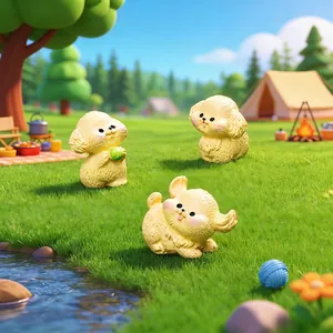 Graziose figurine di cucciolo di golden retriever per decorazioni mini