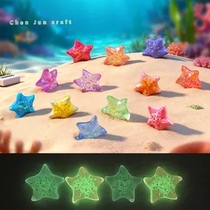 Leuchtende Kunstharz Seestern Ornamente Für Aquarium Bunt Miniatur Seestern Im Dunkeln Leuchtend Für DIY Mikrolandschaft Dekoration