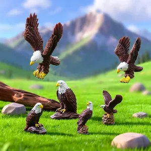 Statuine di Aquila Calva in Resina in Miniatura Decorazione per Micro Paesaggio Fai da Te Giardino Cruscotto Auto Piccole Statue di Animali